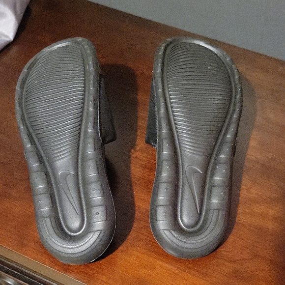 Nike Black Slide Sandals with Copper Logo Accent - Picture 4 of 5